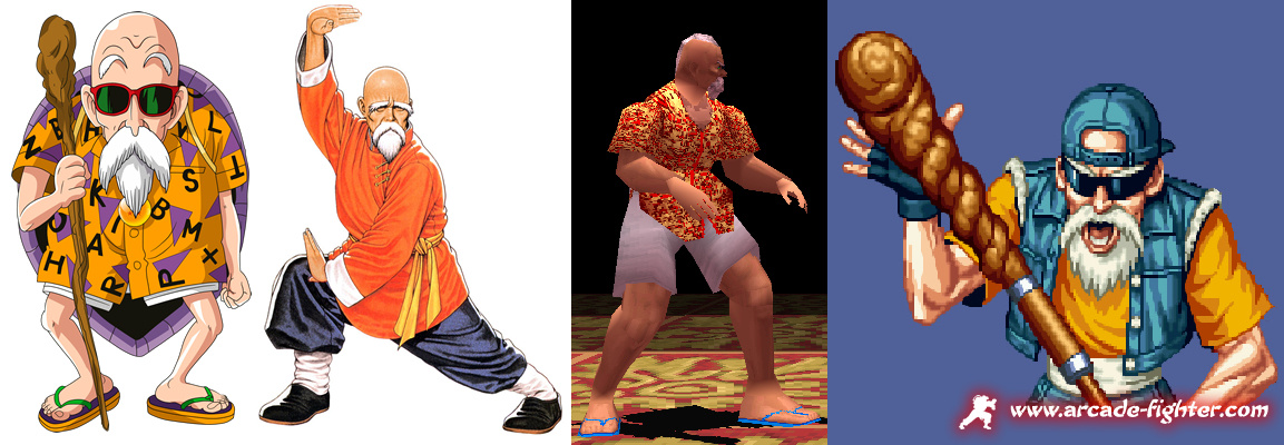Maestro Muten Rōshi Dragon Ball - Tung Fu Rue Fatal Fury - Gen Fu Dead Or Alive - Chung Savage Reign/Kizuna Encounter